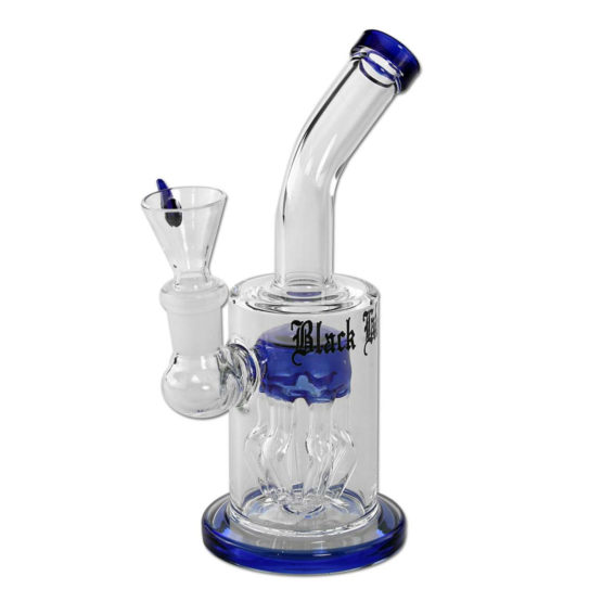 Black Leaf Bubbler mit Baumperkolator 17cm Blau