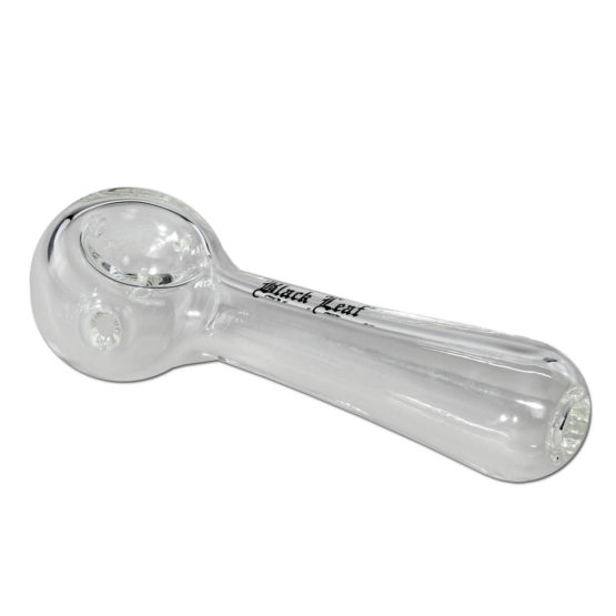 Black Leaf Spoon Glass Pipe 12.3cm