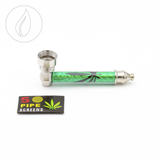 Metall Pfeife Cannabis Leaf