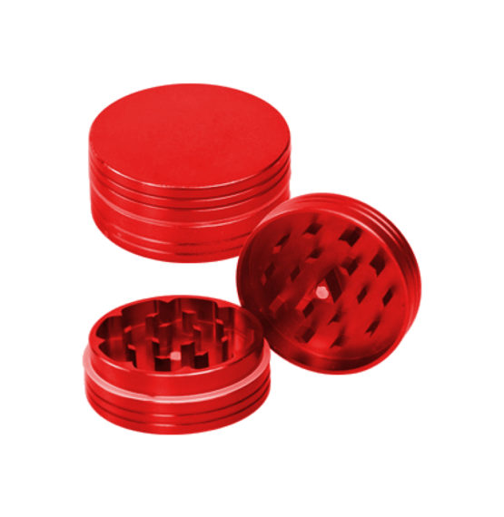 Aluminium Grinder 2 Parts 50mm Red