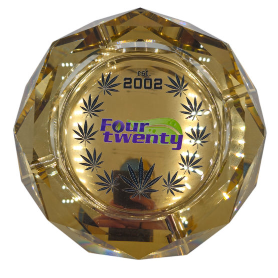Crystal Ashtray Fourtwenty 2002 Golden 25cm